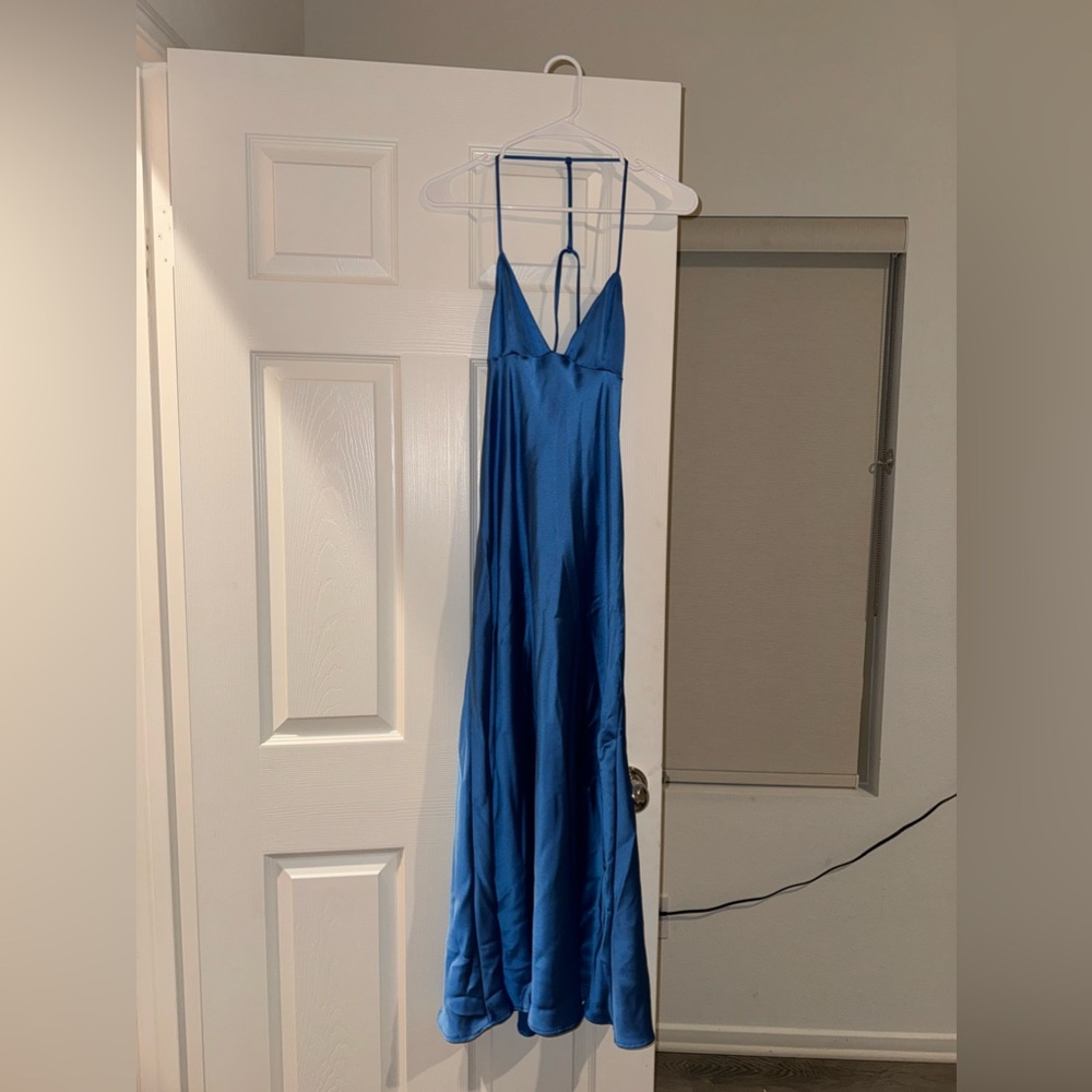 Long maxi blue dress from zara